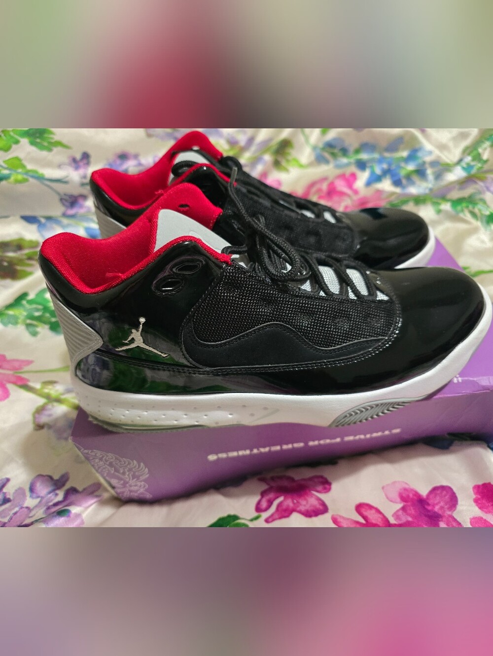 Air Jordan Black Red White Low-Top Sneakers